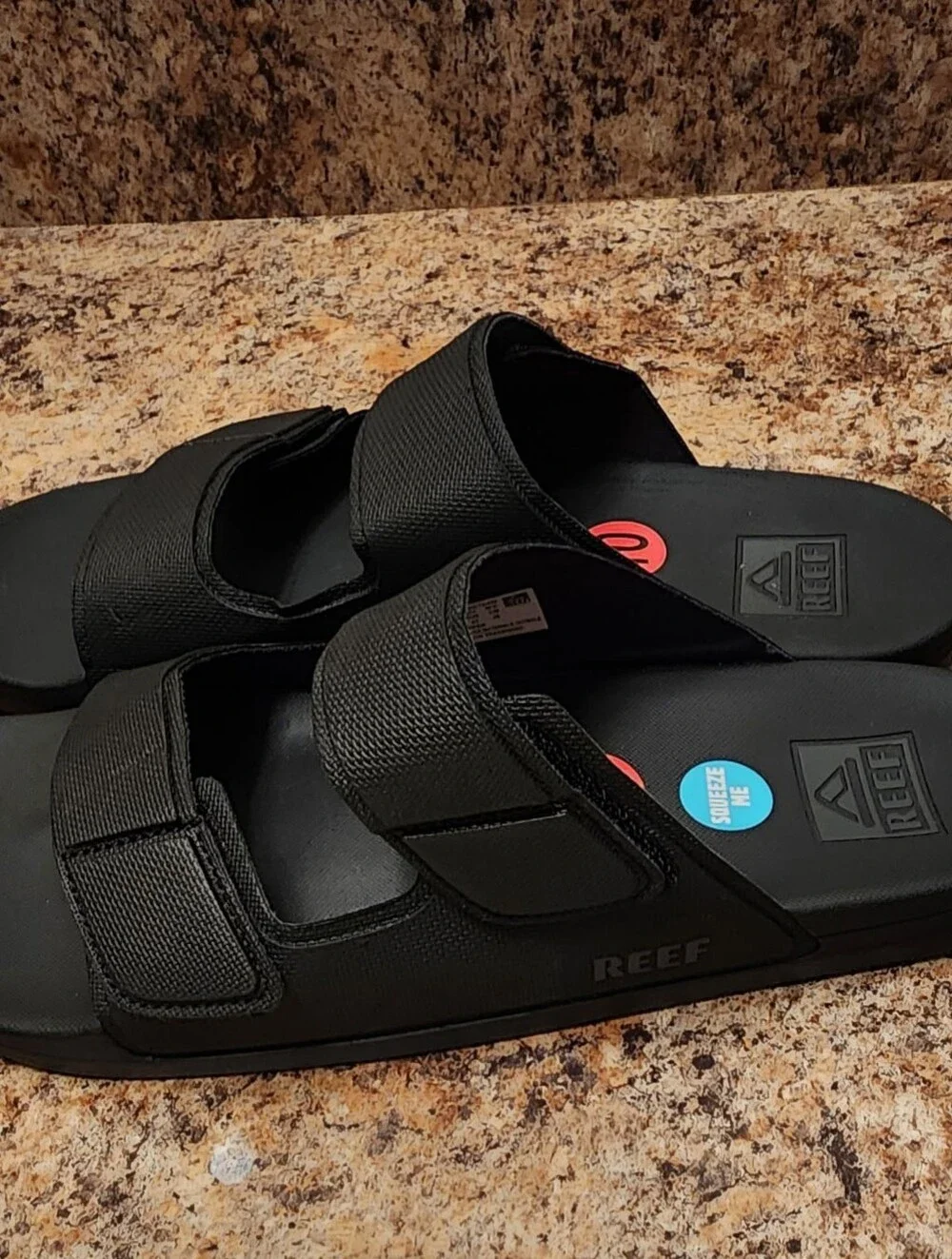 REEF Cushion Tradewind Men’s Sandals Black Size 10 Adjustable Straps NEW